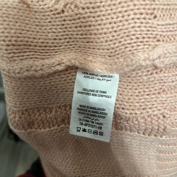 Ardenes peach cropped button up knit sweater size small - Picture 4 of 4